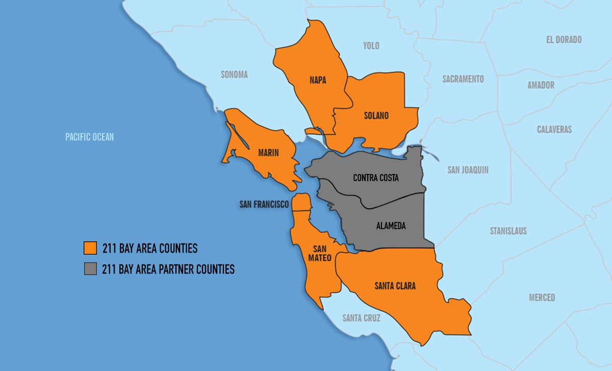 Bay Area Counties Map 